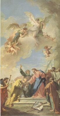 PITTONI, Giambattista Christ giving the Keys of Paradise to St Peter (mk05) oil painting image